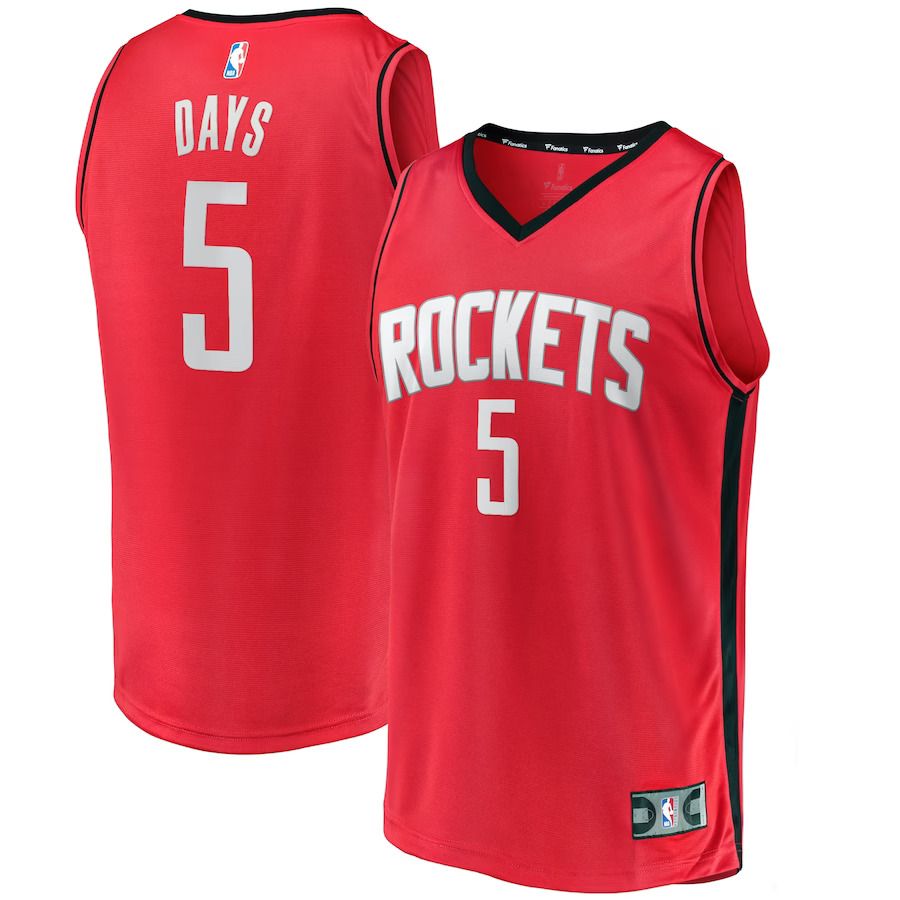 Men Houston Rockets #5 Darius Days Fanatics Branded Red Fast Break Player NBA Jersey